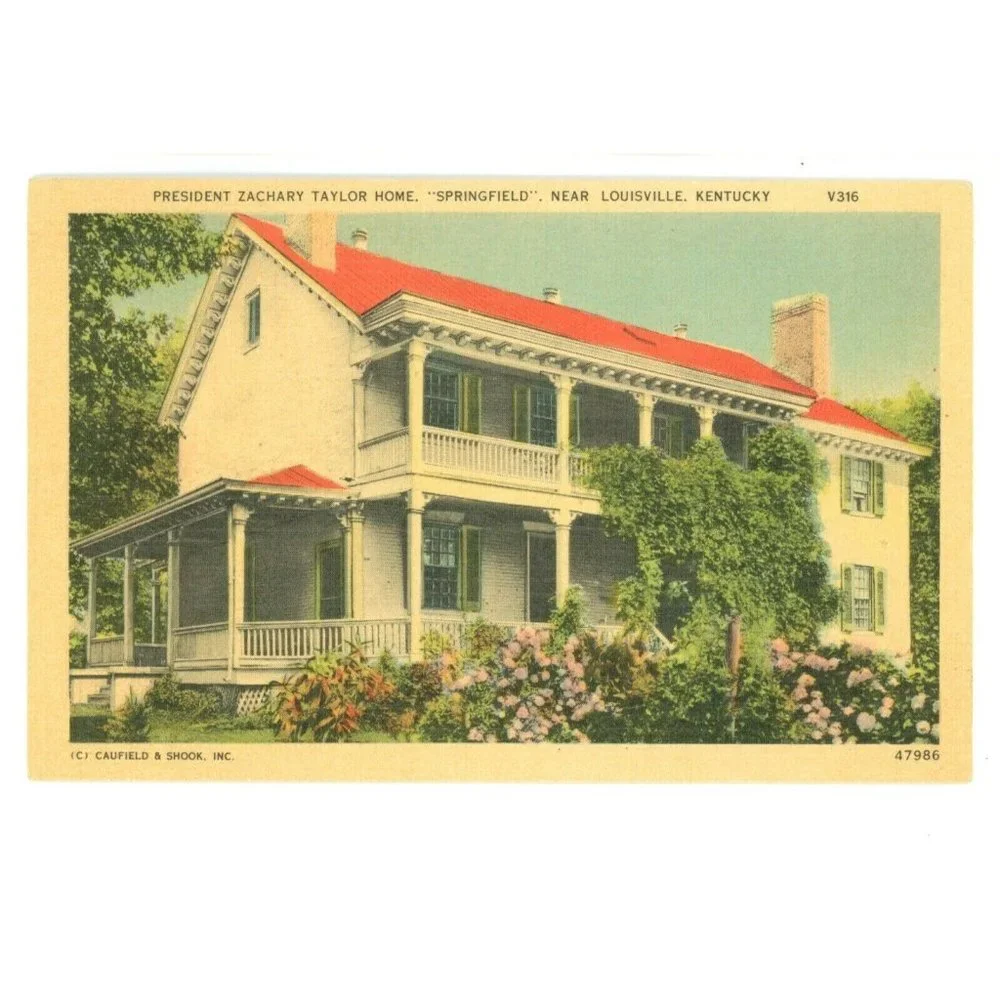 Vintage Postcard Louisville Kentucky President‎ Zachary Taylor Home Springfield
